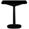 Image de KARTELL table MULTIPLO avec plateau carré 78 cm arrondie et petite base carrée (Noir - Aluminium moulé verni et plateau en grès teinte unie)