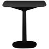 Image de KARTELL table MULTIPLO avec plateau carré 78 cm arrondie et petite base carrée (Noir - Aluminium moulé et plateau en verre)