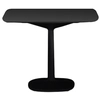 Image de KARTELL table MULTIPLO avec plateau carré 118 cm arrondie et grande base carrée (Noir - Aluminium moulé et plateau en verre)