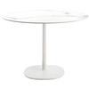 Image de KARTELL table MULTIPLO avec plateau rond Ø 135 cm et grande base carrée (Blanc - Aluminium moulé et plateau en céramique finition marbre)