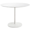 Image de KARTELL table MULTIPLO avec plateau rond Ø 135 cm et grande base carrée (Blanc - Aluminium moulé et plateau en verre)