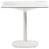 Image de KARTELL table MULTIPLO avec plateau carré 118 cm et grande base carrée (Blanc - Aluminium moulé et plateau en céramique finition marbre)