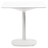 Image de KARTELL table MULTIPLO avec plateau carré 118 cm et grande base carrée (Blanc - Aluminium moulé et plateau en verre)