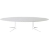 Image de KARTELL table basse MULTIPLO LOW avec plateau oval (Blanc - Aluminium moulé et plateau en céramique finition marbre)