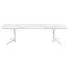 Image de KARTELL table basse MULTIPLO LOW avec plateau rectangulaire arrondi (Blanc - Aluminium moulé et plateau en céramique finition marbre)