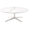 Image de KARTELL table basse MULTIPLO LOW avec plateau rond Ø 118 cm (Blanc - Aluminium moulé et plateau en céramique finition marbre)