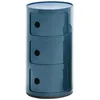 Image de Kartell Componibili 3 éléments bleu - Rangement cylindrique modulaire en plastique
