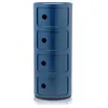 Image de Kartell Componibili 4 éléments bleu - petit meuble de rangement rond 77 x Ø32 cm (ABS extérieur)