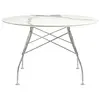 Image de KARTELL table ronde GLOSSY MARBLE Ø 118 cm (Blanc - Grès finition Marbre et acier chromé)