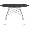 Image de KARTELL table ronde GLOSSY MARBLE Ø 118 cm (Noir - Grès finition Marbre et acier chromé)