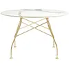 Image de KARTELL table ronde GLOSSY MARBLE Ø 118 cm (Blanc - Grès finition Marbre et acier doré)