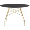 Image de KARTELL table ronde GLOSSY MARBLE Ø 118 cm (Noir - Grès finition Marbre et acier doré)