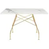 Image de KARTELL table carrè GLOSSY MARBLE 118 x 118 cm (Blanc - Grès finition Marbre et acier doré)