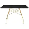 Image de KARTELL table carrè GLOSSY MARBLE 118 x 118 cm (Noir - Grès finition Marbre et acier doré)