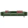 Image de KARTELL canapé à 3 places LARGO VELLUTO (Vert bois - Velours et acier verni)
