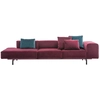 Image de KARTELL canapé côté gauche à 3 places LARGO VELLUTO (Rouge cardinal - Velours et acier verni)