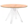 Image de KARTELL table SIR GIO avec plateau rond (Rose / Transparent - Base en technoploymère et plateau en cristal stratifié)