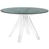 Image de KARTELL table SIR GIO avec plateau rond (Fumé / Transparent - Base en technoploymère et plateau en cristal stratifié)