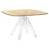 Image de KARTELL table SIR GIO avec plateau carré (Bronze / Transparent - Base en technoploymère et plateau en cristal stratifié)