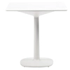 Image de KARTELL table MULTIPLO avec plateau carré 78 cm et petite base carrée (Blanc - Aluminium moulé et plateau en verre)