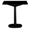 Image de KARTELL table MULTIPLO avec plateau carré 78 cm et petite base carrée (Noir - Aluminium moulé et plateau en verre)
