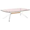 Image de KARTELL table basse BLAST avec plateau rectangulaire (Plateau rose, structure cristal et bronze - Base en technoploymère et plateau en cristal stratifié)