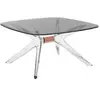 Image de KARTELL table basse BLAST avec plateau carré (Plateau fumé, structure cristal et bronze - Base en technoploymère et plateau en cristal stratifié)