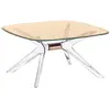 Image de KARTELL table basse BLAST avec plateau carré (Plateau bronze, structure cristal et bronze - Base en technoploymère et plateau en cristal stratifié)