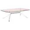 Image de KARTELL table basse BLAST avec plateau rectangulaire (Plateau rose, structure cristal et chrome - Base en technoploymère et plateau en cristal stratifié)
