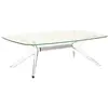 Image de KARTELL table basse BLAST avec plateau rectangulaire [DERNIÈRE PIÈCE] (Plateau jaune, structure cristal et chrome - Base en technoploymère et plateau en cristal stratifié)