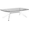 Image de KARTELL table basse BLAST avec plateau rectangulaire (Plateau fumé, structure cristal et chrome - Base en technoploymère et plateau en cristal stratifié)