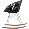 Image de KARTELL chaise à bascule SMATRIK (Noir - polycarbonate coloré dans la masse, bois teinté chêne et acier chromé)