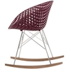 Image de KARTELL chaise à bascule SMATRIK (Prune - polycarbonate coloré dans la masse, bois teinté chêne et acier chromé)
