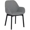 Image de KARTELL fauteuil CLAP PIED DE POULE (Base noire, assise noir - Tissu et technopolymère thermoplastique)