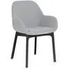 Image de KARTELL fauteuil CLAP PIED DE POULE (Base noire, assise gris - Tissu et technopolymère thermoplastique)