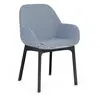 Image de KARTELL fauteuil CLAP PIED DE POULE (Base nera, si bleu - Tissu et technopolymère thermoplastique)