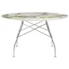 Image de KARTELL table ronde GLOSSY MARBLE Ø 128 cm (Symphonie - Grès finition Marbre et acier chromé)
