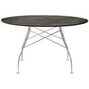 Image de KARTELL table ronde GLOSSY MARBLE Ø 128 cm (Aged Bronze - Grès finition Marbre et acier chromé)