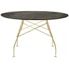 Image de KARTELL table ronde GLOSSY MARBLE Ø 128 cm (Aged Bronze - Grès finition Marbre et acier doré)