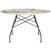 Image de KARTELL table ronde GLOSSY MARBLE Ø 128 cm (Symphonie - Grès finition Marbre et acier verni noir)