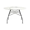 Image de KARTELL table ronde GLOSSY MARBLE Ø 118 cm (Blanc - Grès finition Marbre et acier verni noir)
