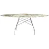 Image de KARTELL table ovale GLOSSY MARBLE 192 x 118 cm (Symphonie - Grès finition Marbre et acier chromé)