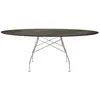 Image de KARTELL table ovale GLOSSY MARBLE 192 x 118 cm (Aged Bronze - Grès finition Marbre et acier chromé)