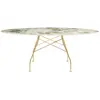 Image de KARTELL table ovale GLOSSY MARBLE 192 x 118 cm (Symphonie - Grès finition Marbre et acier doré)