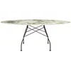 Image de KARTELL table ovale GLOSSY MARBLE 192 x 118 cm (Symphonie - Grès finition Marbre et acier verni noir)