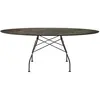 Image de KARTELL table ovale GLOSSY MARBLE 192 x 118 cm (Aged Bronze - Grès finition Marbre et acier verni noir)