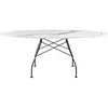 Image de KARTELL table ovale GLOSSY MARBLE 192 x 118 cm (Blanc - Grès finition Marbre et acier verni noir)