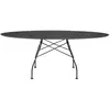 Image de KARTELL table ovale GLOSSY MARBLE 192 x 118 cm (Noir - Grès finition Marbre et acier verni noir)