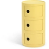 Image de KARTELL table de chevet COMPONIBILI à trois éléments BIO (Jaune - bioplastique)