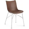 Image de KARTELL chaise P/WOOD SMART WOOD (foncé, base chromée - bois palqué et acier)